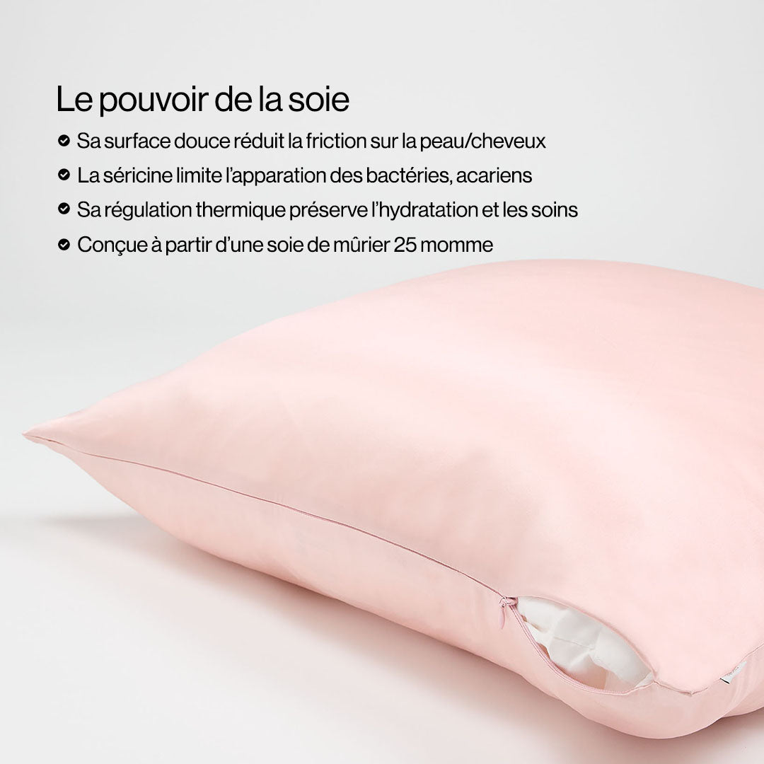Taie d'oreiller en pure soie