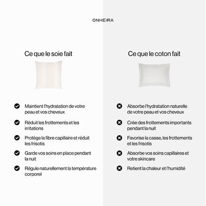 Taie d'oreiller en pure soie