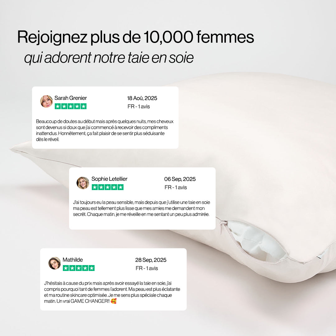 Taie d'oreiller en pure soie